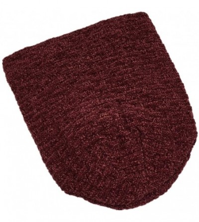 Skullies & Beanies Winter Warm Soft Slouchy Thick Beanie Knit Cap Men and Women Ski Knitting Hats - Wine Red - CB18YLQ457G