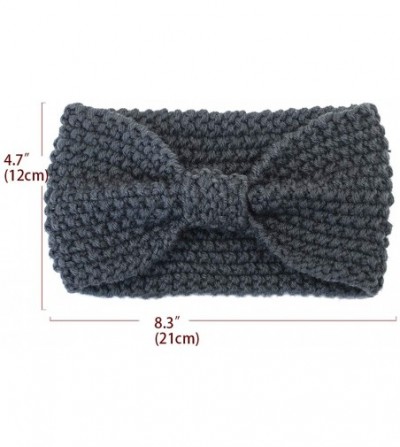 Headbands Women's Winter Knit Headband - Bow - Gray - CJ12O005ODO