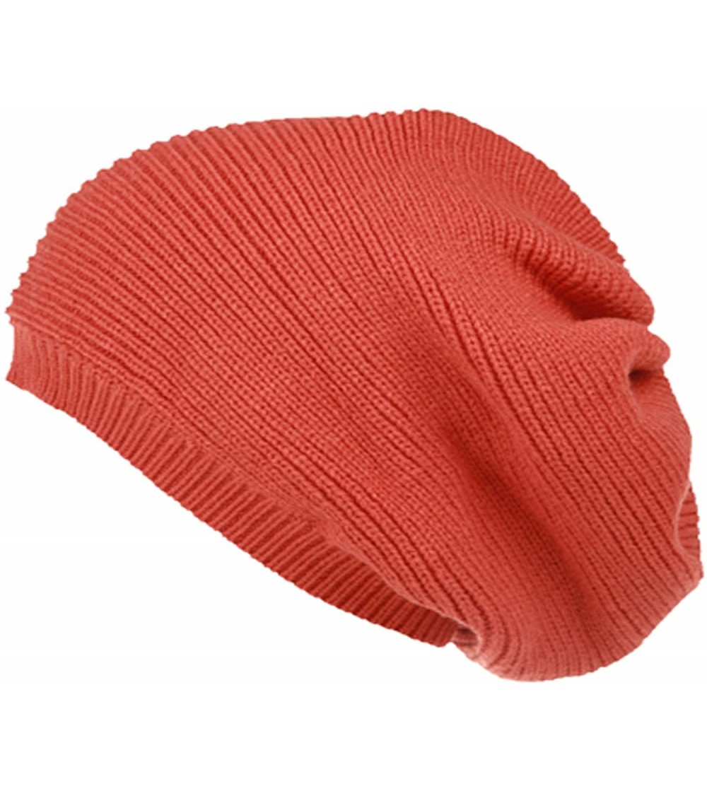 Berets Women Winter Warm Ski Knitted Crochet Baggy Skullies Cap Beret Hat - Br1991rust - CY187G0ZMW9