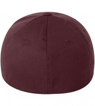 Baseball Caps Silver Wooly Combed Stretchable Fitted Cap Kappe Baseballcap Basecap - Maroon - CE117NJ1D9Z