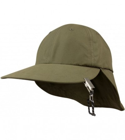 Sun Hats Microfiber Cap with Adjustable Flap - Olive - CH11LV4H8FB