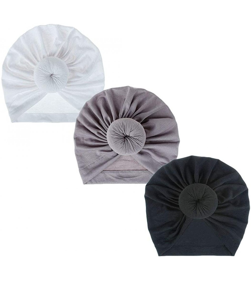 Skullies & Beanies Women's Autumn Winter Knotted Hat Wrap Cap India's Hat Turban Headwear - Z-gray/Black/White - CF196HN5ZE2