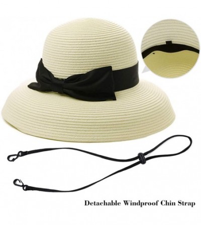Sun Hats Womens UPF50 Foldable Summer Sun Beach Straw Hats Accessories Wide Brim - 00043_white - C518S9CD0KL