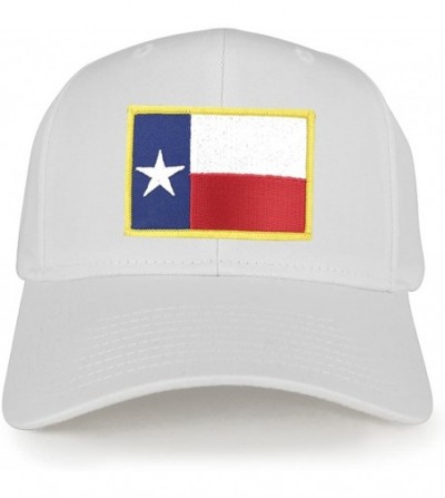 Baseball Caps Texas State Flag Embroidered Iron on Patch Adjustable Snapback Baseball Cap - White - CO12N83F0IE