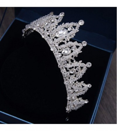 Headbands Handmade Rhinestone Bridal Crown Silver Crystal Diadem for Bride Headbands-HG112 - HG112 - C118WU6RCMY