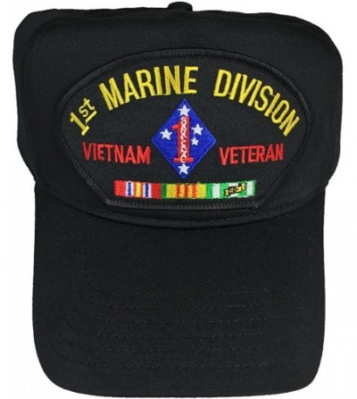 Sun Hats 1ST Marine Division Vietnam Veteran witCampaign Ribbons HAT - Black - Veteran Owned Business - CR12JXMHAEF