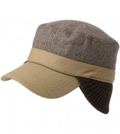 Baseball Caps Wool/Cotton/Denim Baseball Cap Men Hunting Dad Hats Sports Earflap Unisex - 89078_khaki - CR186RDX23Q