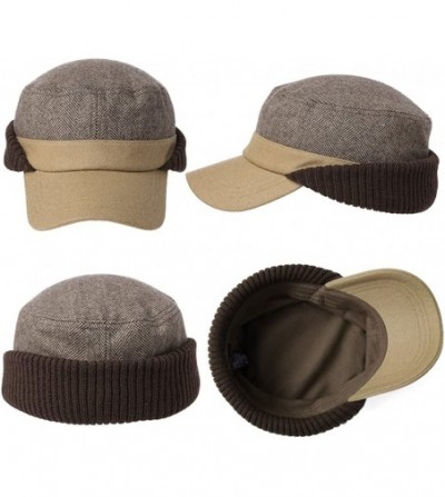 Baseball Caps Wool/Cotton/Denim Baseball Cap Men Hunting Dad Hats Sports Earflap Unisex - 89078_khaki - CR186RDX23Q
