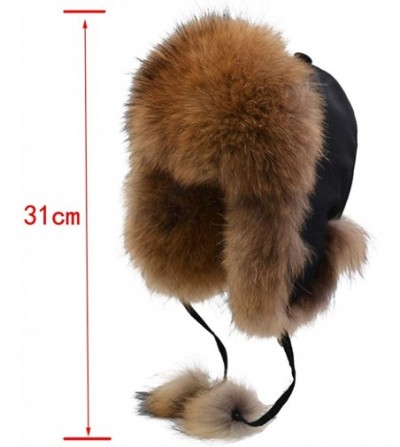 Bomber Hats Fox Fur Russian Trooper Style Hat Adult Winter Ushanka Snow Hat - White-brown Fur & White Exterior - CS18HZURECZ