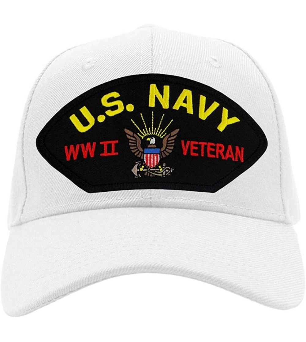 Baseball Caps US Navy- World War II Veteran Hat/Ballcap Adjustable One Size Fits Most - White - CN18HWROMHE