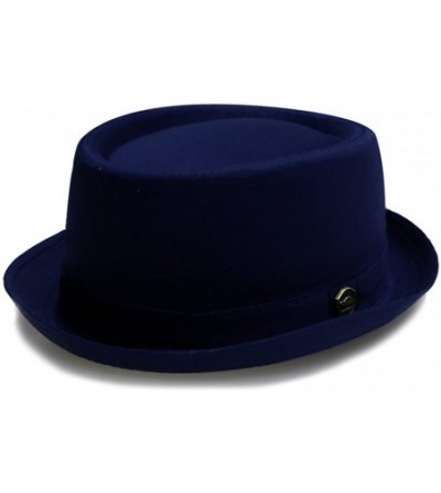 Fedoras Pmt111 Cotton Plain Roll-up with Self Band Fedora - 112 Navy - CO11WLRHH4T