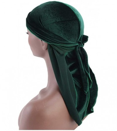 Skullies & Beanies Durags for Men 360 Waves- Velvet Durags and Silky Soft Durag with Long Tail - Style-b52 - C918UE46Z59