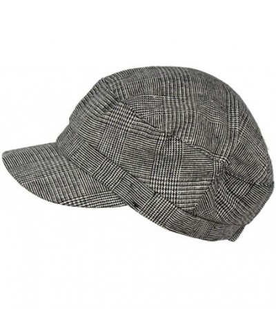 Newsboy Caps Wool Blend Glen Plaid Newsboy Cabbie Hat- Fisherman Paperboy Ivy Cap for Women - C518I4XY5L6