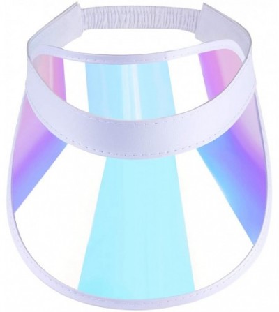 Visors Outdoor Visor Hat PVC Protection Wide Brim for Summer - 1 Pack-white - C618QXMZYNQ