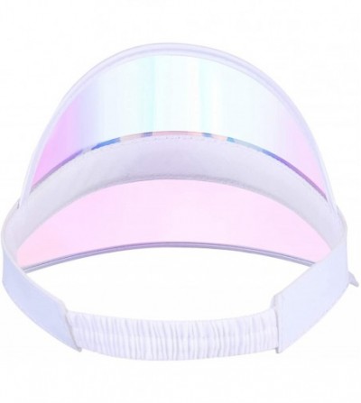 Visors Outdoor Visor Hat PVC Protection Wide Brim for Summer - 1 Pack-white - C618QXMZYNQ