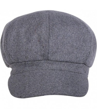 Newsboy Caps Women Girl Newsboy Peaked Beret Hat Warm Cloche Flat Caps - Classic Dark Grey - CS12MX6TMJM