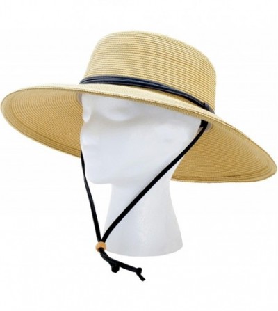 Sun Hats Womens Wide Brim Braided UPF 50+ Hat - Light Brown - CS1136WEO8F