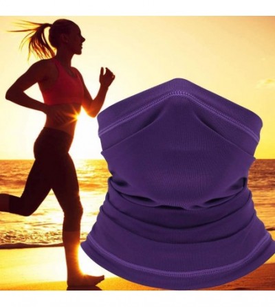 Balaclavas Summer Neck Gaiter Scarf- Cooling Cycling Mask- Breathable Fishing Mask Face Bandana - Purple - C9198NYX2RW