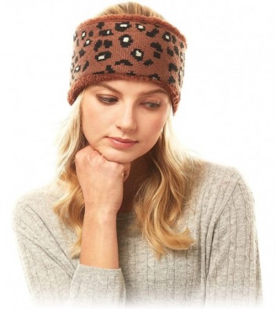 Cold Weather Headbands Me Plus Women Winter Soft Leopard Pattern Fleece Lining Headwrap Headband Ear Warmer - Leopard Print -...