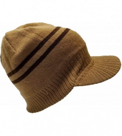 Skullies & Beanies Fashion Unisex Summer Spring or Winter Visor Beanie Knit Hat Cap Crochet Men Women Ski Hats - Tan Brown - ...