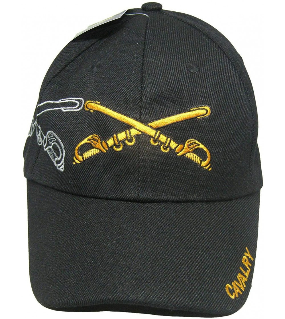 Baseball Caps U.S Army Cavalry W/Shadow Licensed Embroidered Cap Hat Black - CV189XK996A