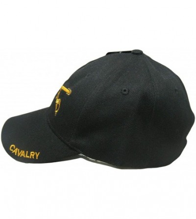 Baseball Caps U.S Army Cavalry W/Shadow Licensed Embroidered Cap Hat Black - CV189XK996A