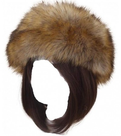 Cold Weather Headbands Women's Faux Fur Headband Soft Winter Cossack Russion Style Hat Cap - Deep Brown - C918L8I9ZM9