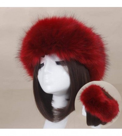 Cold Weather Headbands Women's Faux Fur Headband Soft Winter Cossack Russion Style Hat Cap - Deep Brown - C918L8I9ZM9