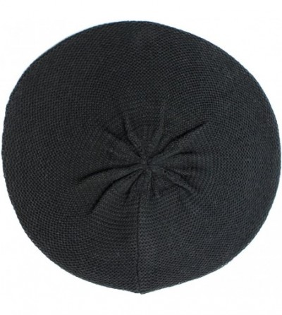 Berets JTL Beret Beanie Hat for Women Fashion Light Weight Knit Solid Color - Black - CY12BZCTPEP