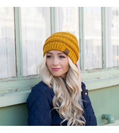 Skullies & Beanies Exclusives Womens Beanie Solid Ribbed Knit Hat Warm Soft Skull Cap - Mustard - Confetti - CI18Y3AAM90