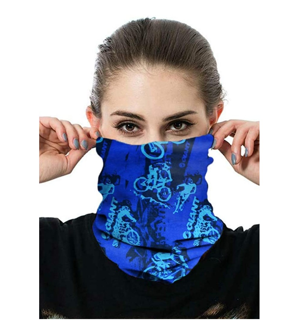 Balaclavas Unisex Multifunctional Seamless Bandana Face Mask Neck Gaiter Headwear Tube Mask Scarf - Blue 3 - C51905M8DR8