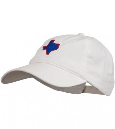 Baseball Caps Texas State Map Embroidered Washed Cotton Cap - White - CX11ONYT6M9