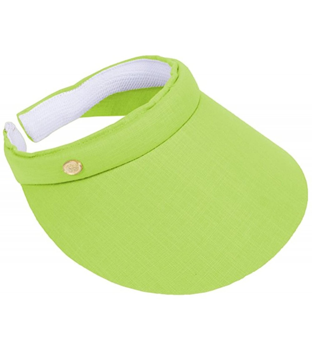 Visors Women's Cotton Clip On Sun Visor Hat - Lime Green - C9182850W5A