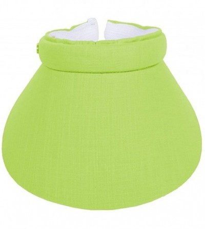 Visors Women's Cotton Clip On Sun Visor Hat - Lime Green - C9182850W5A