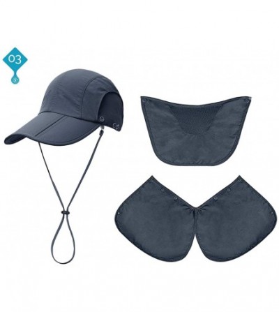 Sun Hats Sun Caps Fishing Hats UPF 50+ with Neck Flap Face Cover Sun Cap for Men Women Summer Outdoor Hat - Blue - C4182L4A33O