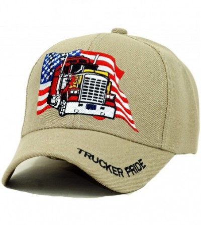 Baseball Caps Trucker Pride Embroidery Hat Father Truck USA Pride Baseball Cap - Khaki - CD193SKLKWW