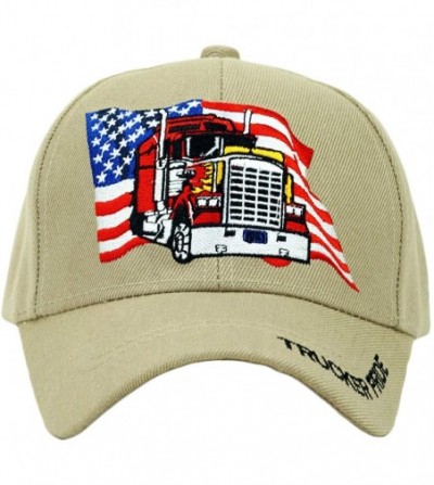 Baseball Caps Trucker Pride Embroidery Hat Father Truck USA Pride Baseball Cap - Khaki - CD193SKLKWW
