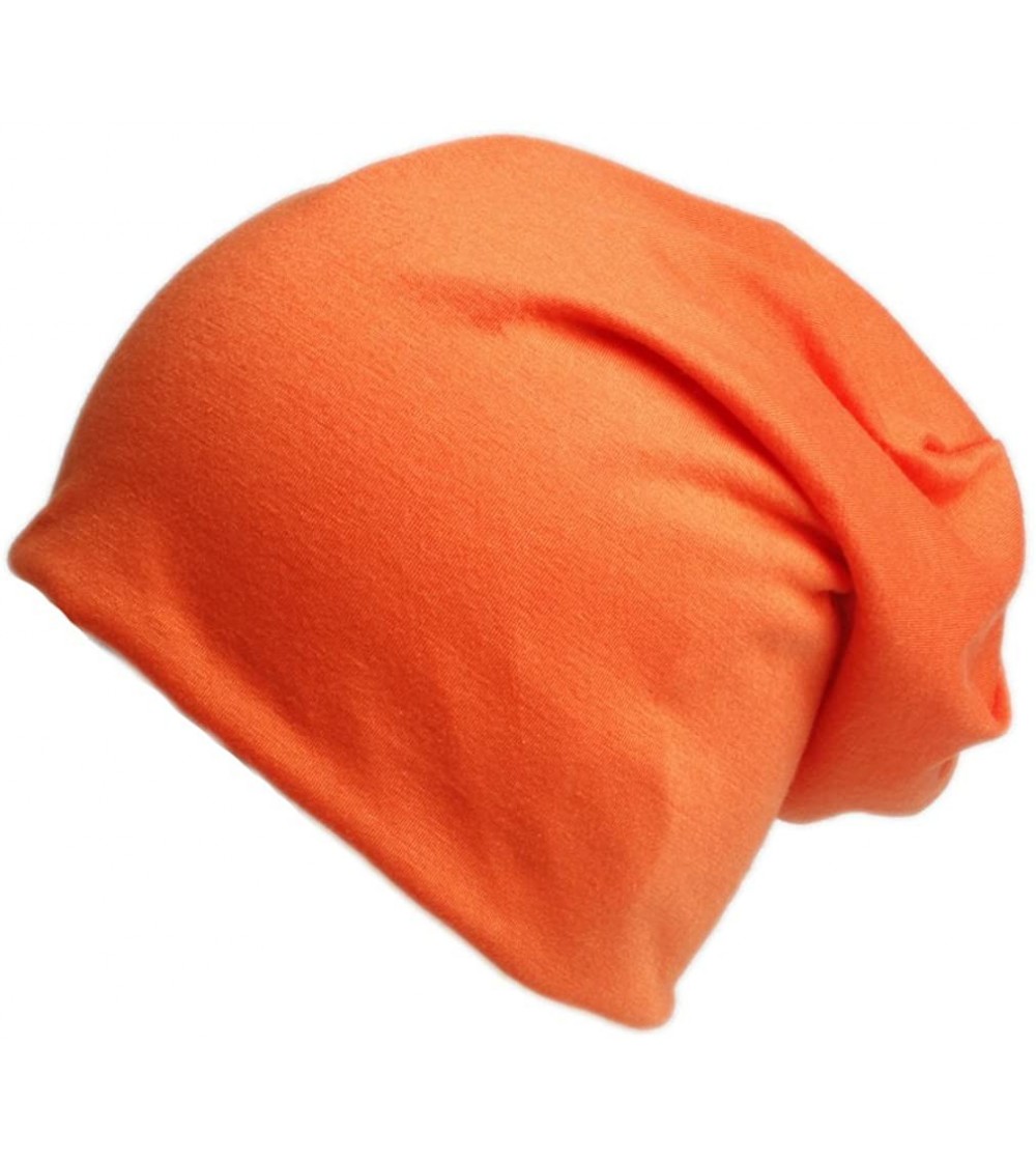 Skullies & Beanies Unisex Oversized Ski Slouch Hat Baggy Slouchy Stretch Beanies Skull Cap - Orange - CM1840ONQWS