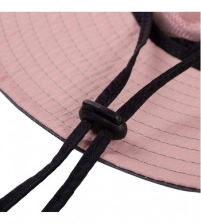 Sun Hats Women's Ponytail Safari Sun Hat- UPF 50+ Wide Brim Outdoor Bucket Hat with Chin Drawstring Strap-Fishing Hat - CD18W...