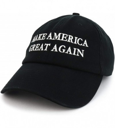Baseball Caps Made in USA Donald Trump Soft Cotton Cap - Make America Great Again Embroidered - Black - CK12JDJY191