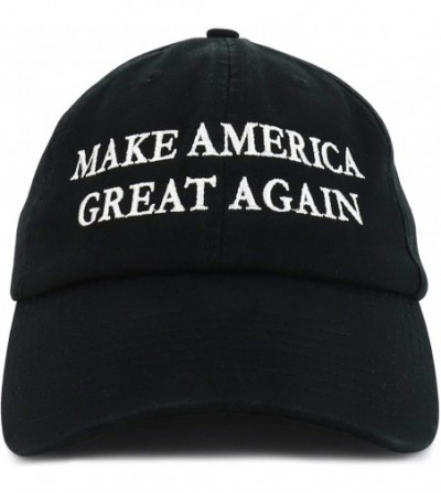 Baseball Caps Made in USA Donald Trump Soft Cotton Cap - Make America Great Again Embroidered - Black - CK12JDJY191