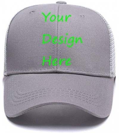 Baseball Caps Custom Ponycap Messy High Bun Ponytail Baseball Cap Adjustable Mesh Trucker Baseball Cap Hat for Women - Gray -...