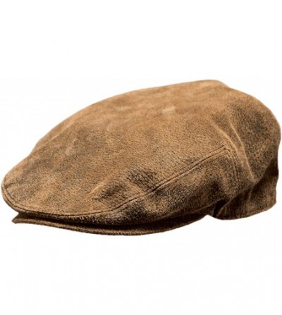 Newsboy Caps Outback Leather Ascot Cap - Flat Cap - Brown - CH1275D3099