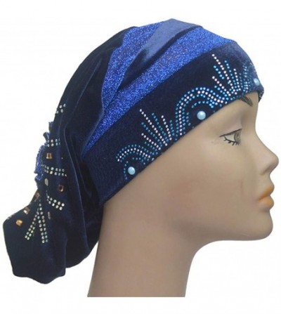 Skullies & Beanies Women Lady Beanie Turban Hut Cap Muslim Headscarf Headwear Head Wraps Scarf Cancer Chemo Cap - Navy - C118...