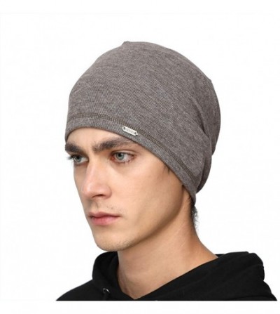 Skullies & Beanies Mens Beanie Hats Slouchy Warm Knit Skull Cap for Men Women Winter Unisex - Coffee - C418Y6RYQ94