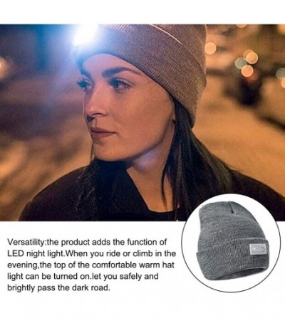 Skullies & Beanies Unisex LED Beanie Hats-Winter Lighted Hats with Replaceable Batteries - Gray - CA18X6ISIZM