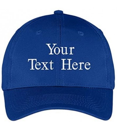 Baseball Caps Custom Embroidered Structured Baseball Cap Add Your Own Text - Royal - CT1953YMQOA