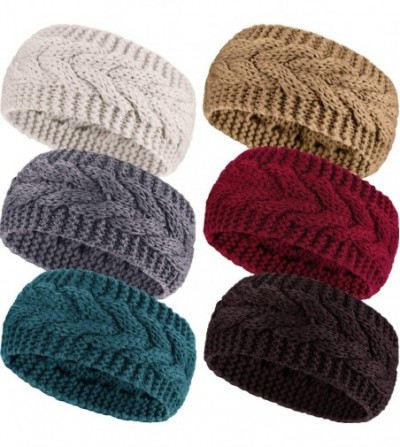 Cold Weather Headbands 3 or 6 Pieces Headband Women's Cable Knitted Hairband Winter Chunky Ear Warmer (Assorted Color- 6 Piec...