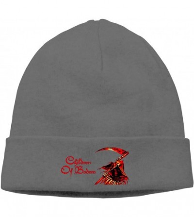 Skullies & Beanies Mens & Womens Children Of Bodom Logo Skull Beanie Hats Winter Knitted Caps Soft Warm Ski Hat Black - Deep ...