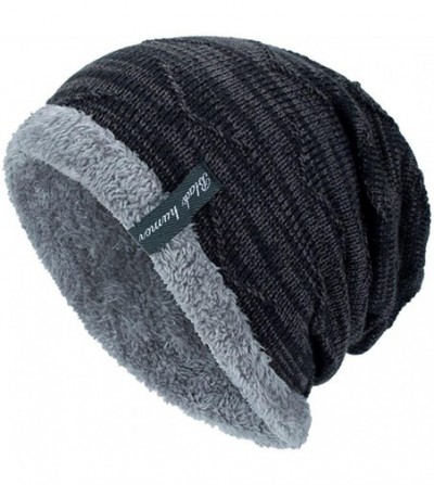 Skullies & Beanies Black Humor Unisex Winter Knitting Skull Cap Wool Slouchy Beanie Hat - Black - C8188NZTTG7